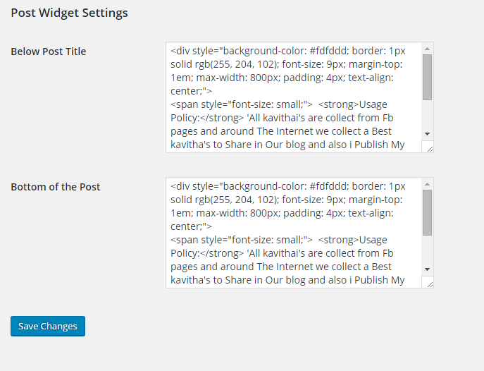 insert an HTML Widgets in WordPress Posts