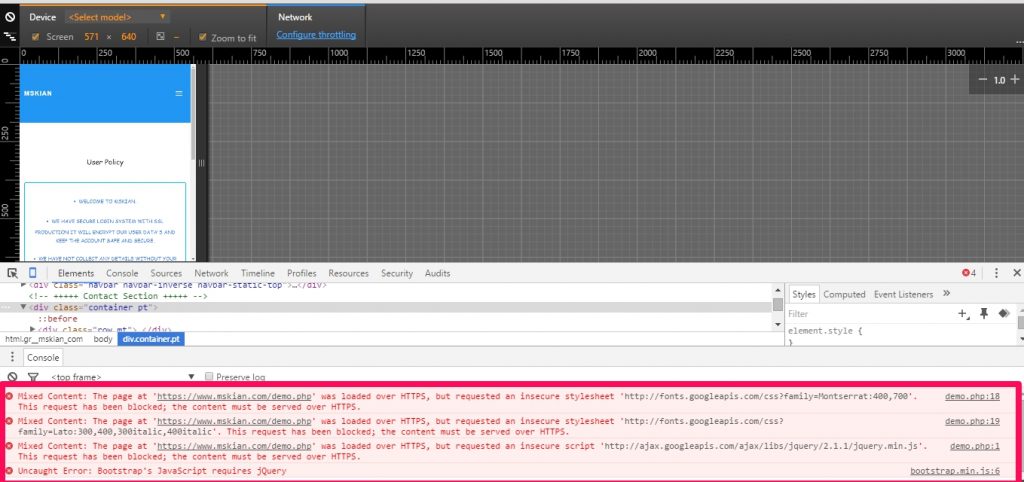 Fix SSL load unsafe script