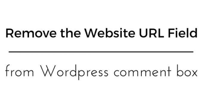 Remove the Website URL Field from WordPress comment box