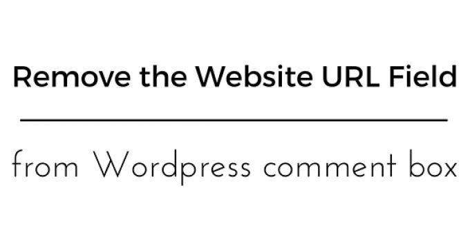 Remove the Website URL Field from WordPress comment box