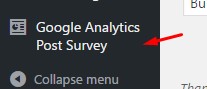 Google Analytics Post Survey widget