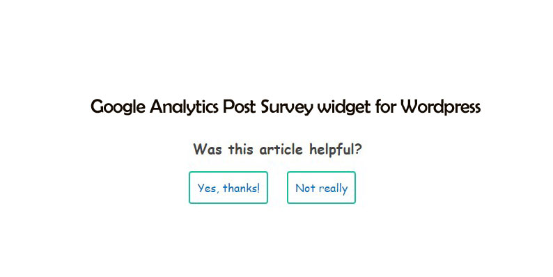 Google Analytics Post Survey widget