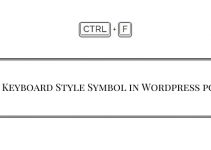 Add Keyboard Style Symbol in Wordpress posts