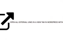Open all External links in a New Tab in Wordpress
