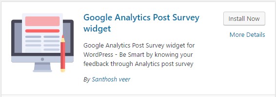 Google Analytics Post Survey widget