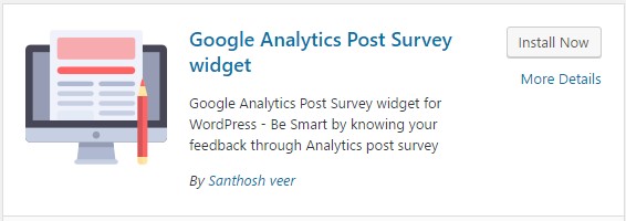 Google Analytics Post Survey widget