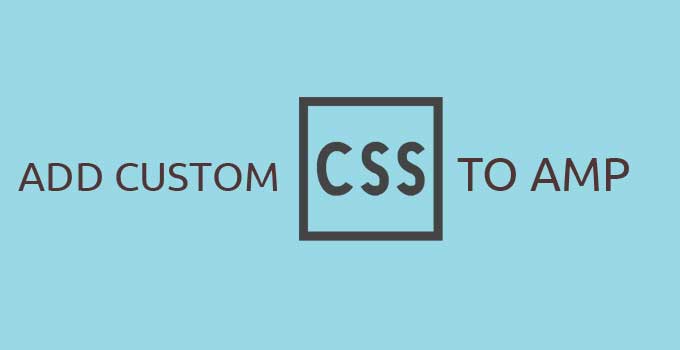 How to Add Custom CSS in Amp template on WordPress