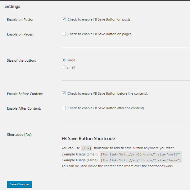 Add a Facebook Save Button in WordPress posts