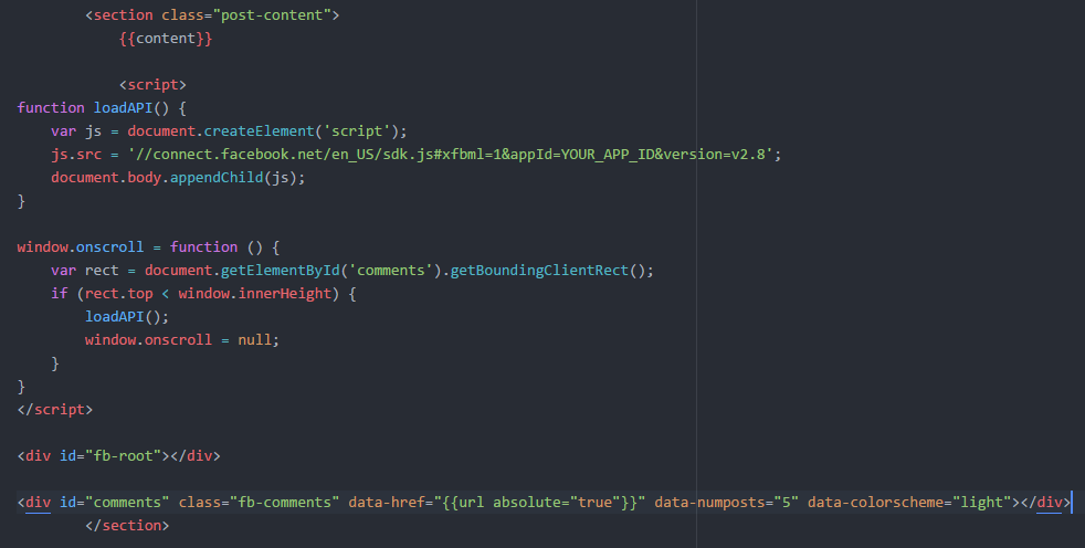 Add Lazy Load Facebook Comments on Ghost