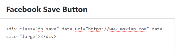 Add a Facebook Save Button on Ghost Blog