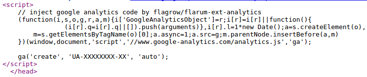 Install Google Analytics in Flarum